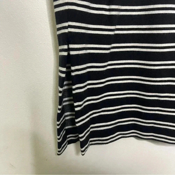 Ann Taylor Black White Stripe Dress MIDI Size Small - Picture 2 of 8